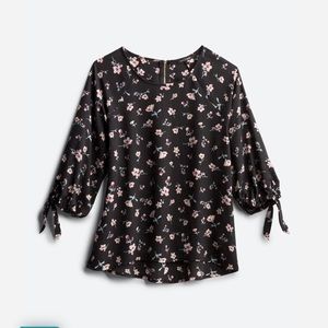 Floral tie blouse